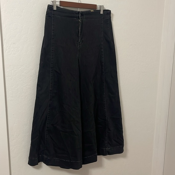 Maeve Black Extra Wide Cropped Pants Stretch Size 31 - Picture 2 of 5